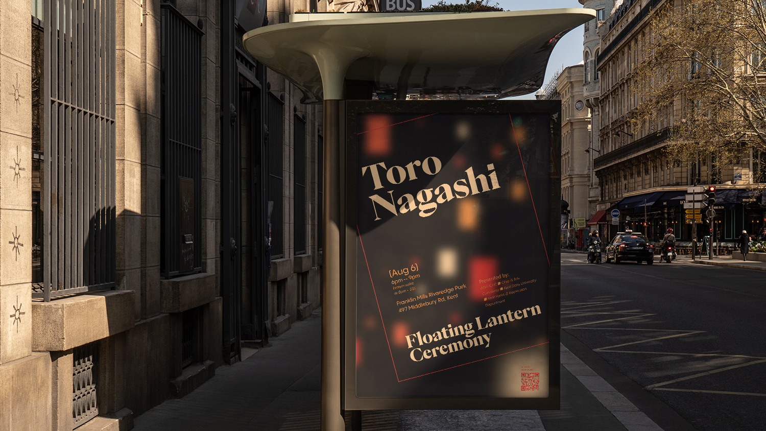 Poster mockup for Toro Nagashi festival