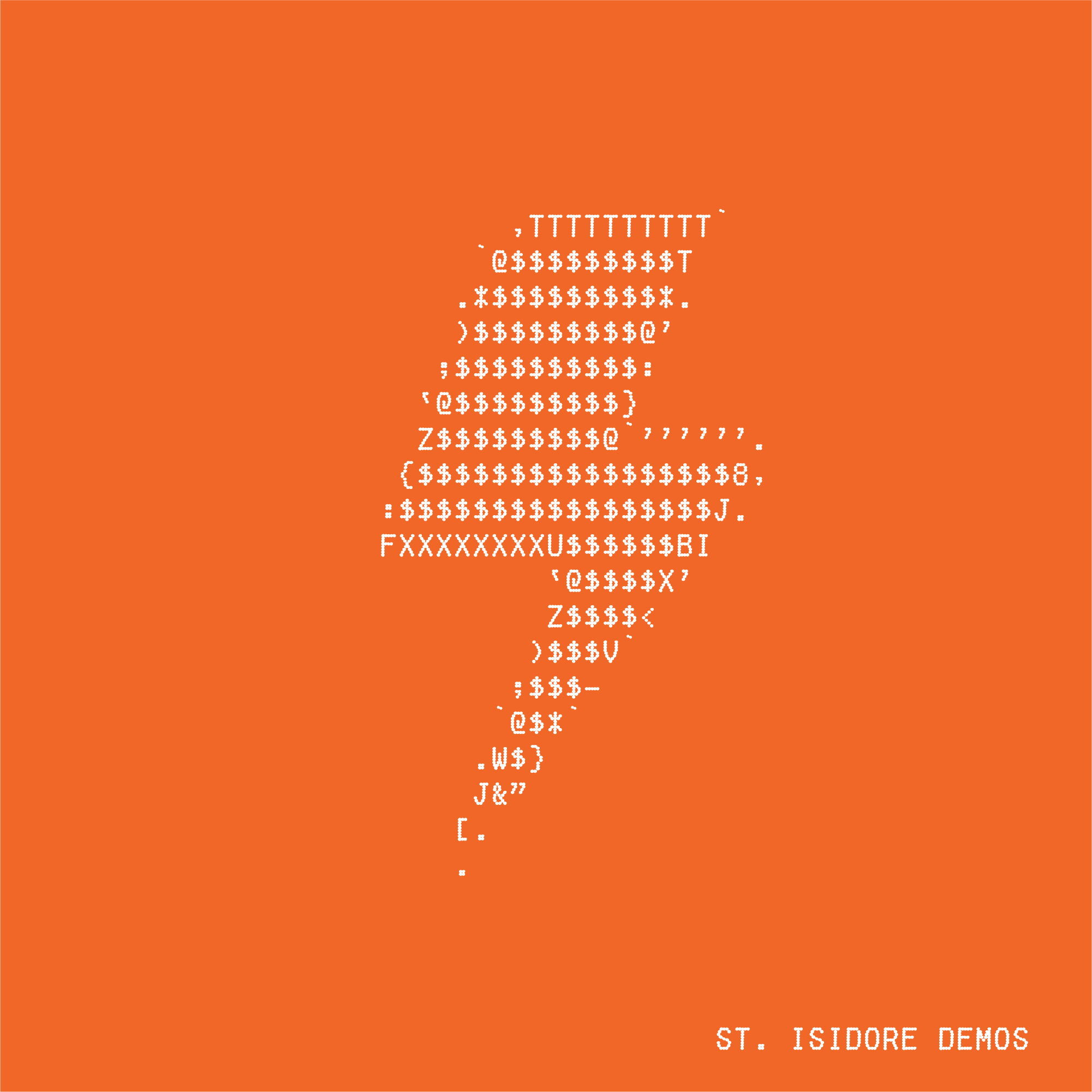 St. Isidore demo album cover lightning bolt ascii