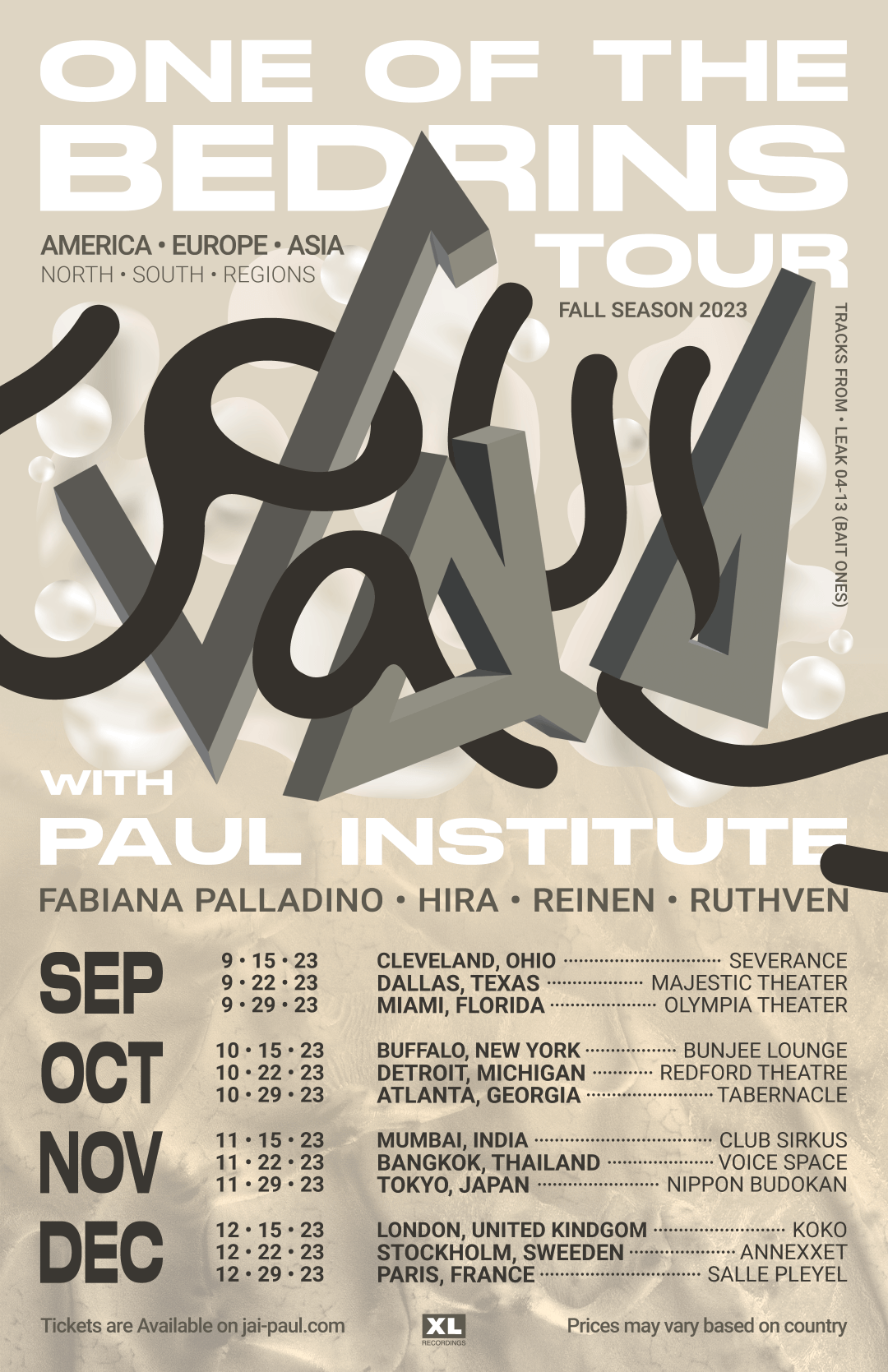 jai paul tour poster